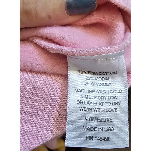 Electric & Rose Poppy Peach Tie Dye Ronan Pullover Crop Size XS - Picture 4 of 5